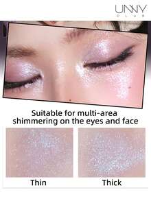 unny club 水晶冰高光棒，棒状高光眼影，提亮面部和眼部，钻石般闪耀，闪片，无粉妆效，易于涂抹，不晕染，持久闪亮，轻盈顺滑，日常妆容 - #Rosy Ice - 查看 3