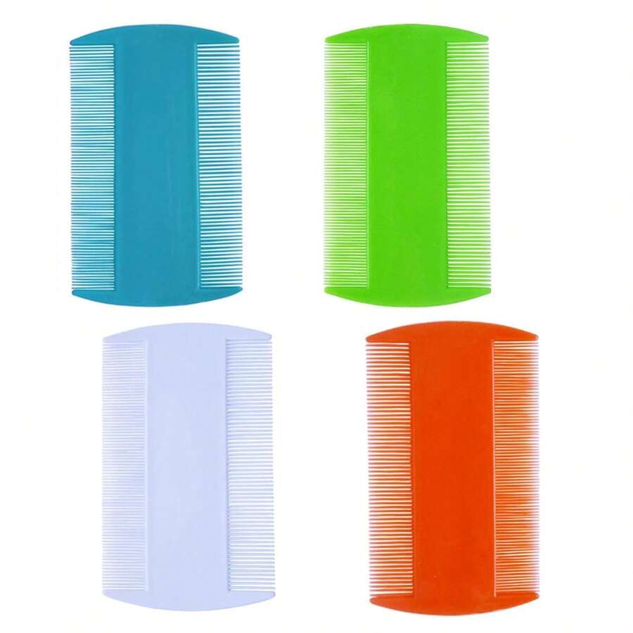 4 Pcs Hair Comb Double Sided Fine Tooth Combs - Multicolor - View 1