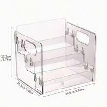 一体式多层桌面收纳盒 - 透明亚克力书架，带凸起隔板，坚固耐用，适合放置故事书，无需组装，可收纳护肤品、化妆品、调味品、书籍、小摆件、文具等。是卧室、浴室、书房、客厅和学校的理想之选。是书房和家居的完美选择。 - 彩色 - 查看 8