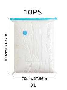 1/5/10个装便携式旅行收纳袋，大容量压缩袋，真空压缩袋，可重复使用真空袋，可折叠收纳盒，印花行李袋，防尘包装袋，防潮杂物袋，适用于衣物、床上用品、衬衫、卧室、衣柜、浴室、户外装备、家居收纳、返校季、旅行和度假必备品 - 彩色 - 查看 16