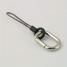 10pcs Oval Metal Carabiners | Alloy + Woven Lanyard, Simple Black/Gold/Silver Multi-Color, Portable Anti-Lost Carabiner Clips For Backpack, Keys, Flashlight, And Convenient For Outdoor Activities