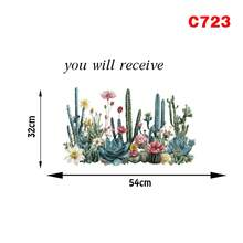 Tropical Mexican Succulents Cactus Wall Stickers Cacti And Aloe Desert Plants Wall Decals For Kitchen Bedroom Playroom Wall Decor - Multicolor - View 6