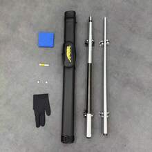 Black Tech 2 Pieces Billiard Cue Stick, 58 Inch Professional Pool Cue With 12.5mm Tip, Non-Slip Ergonomic Grip, Stable Power Transfer For 8-Ball 9-Ball Games - Silver - View 2