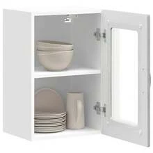 vidaXL Armoire murale de cuisine avec porte vitrée "Kalmar" Bois d'ingénierie gris Sonoma - Gris - Voir 5