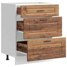 vidaXL Armoire de cuisine Porto vieux bois d'ingénierie - Tabac - Voir 5