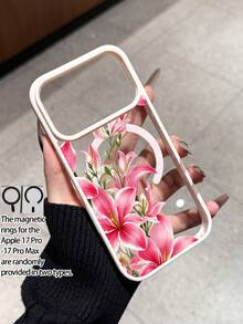 1 st kreativt akryl personligt mönster magnetiskt trådlöst laddnings- och fallskyddsfodral, lämplig för iPhone 16 15 14 13 12 11 Pro Max, transparent telefonskal - Multifärgad - Visa 5