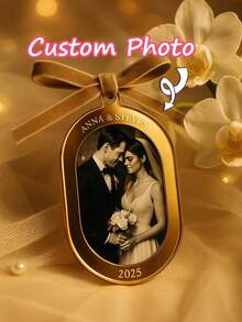 Custom Engagement Story Ornament For Couples - Personalized Photo & Date Keepsake, Unique Engagement Party Gift & Decor, Celebration Of Your Love Journey, Cherished Memory For Engaged Couples - A-wedding Decorative Ornaments - View 1