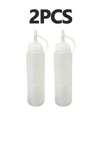 1pc 240ml Squeeze Bottle With Measurement Scale, Refillable Bottle, Kitchen Condiment Bottle, Salad Dressing Squeeze Bottle, Sauce Dispenser Bottle For Home And Commercial Use - White - View 12