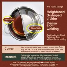 Olla doble dividida de acero inoxidable de 28cm, olla caliente, cocina de Gas, olla Compatible con olla caliente china, olla de cocina para sopa - 28 centímetros - Ver 6