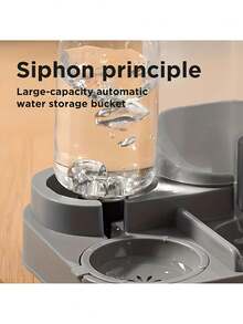 2-In-1 Cat & Dog Water Dispenser (With Built-In Food Bowl) - No Battery Required, Modern White Design, Easy To Clean And Refill, Pet Drinking Solution, Pet Feeder, Elegant Pet Accessory, Sturdy Construction