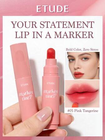 ETUDE Brillant à lèvres mat Love Mark, texture mate de haute qualité, couleur longue tenue, outil magique pour les peaux claires