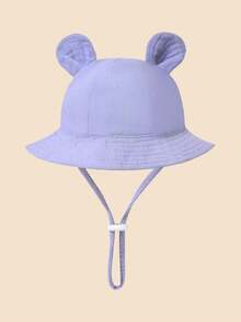 1顶男女通用泰迪熊耳朵设计网眼渔夫帽 - 透气防晒可爱夏季户外帽 - 1PC - 查看 6