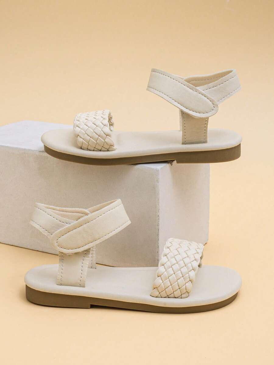 Children Hook And Loop Design Casual Versatile Flat Sandals - White - View 1