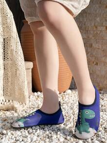 春夏儿童男女童可爱卡通鲨鱼恐龙图案户外休闲镂空透气软底防滑轻便水鞋、沙滩袜、潜水鞋 - 寶藍色 - 查看 5