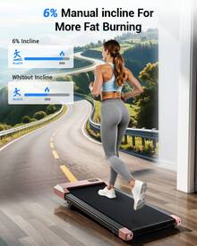 Foldable 6% Slope Under Desk Treadmills 2.5 HP Quiet Walking Pad Portable Remote Control LED Display 300LBS Exercise Walkingpad - US A Type Plug(110-127V) - View 7