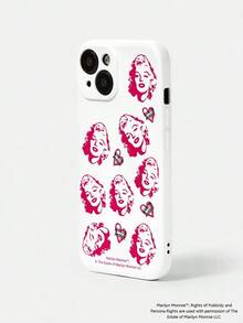 Silver Phone Case With Marilyn X Figure And Floral Print, Compatible With - White - View 3