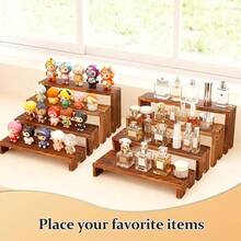 8 Pcs Wood Risers Display Stands, 2 Set Wooden Risers For Table Display, 4 Tier Rectangular Riser Display Stand Wooden For Cupcake, Desserts, Perfume, Collections, Jewelry Showcase - Multicolor - View 10