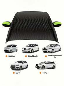 1pc Fit For All Vehicles - Oxford Fabric Windshield Cover With UV Protection & Snow Shield, Easy Install For Winter Driving, Snowy Road Safety, Flexible Design, Highquality Material, Car Accessories For Winter - Multicolor - View 3