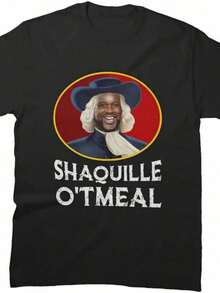 Shirts Shaquille Cotton Oatmeal Sve Funny Tee Otmeal Birthday Friends Uni T-Shirt Presents Gift Holidays Christmas - 黑色 - 查看 1
