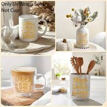 24 piezas Papel de transferencia UV DTF con citas positivas en alemán dorado - Material de vinilo resistente a los arañazos, adecuado para tazas de 16 onzas, botellas, manualidades DIY, decoración del hogar y decoración de computadoras - Con citas positivas en alemán dorado, flores, mariposas y patrones de acentos, joyería para tazas y botellas, tema alemán alegre, papel de transferencia de vinilo fácil de aplicar - Perfecto para decoración DIY de cristalería, botellas y muebles - Multicolor - Ver 5