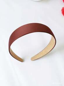 1 chiếc băng đô trơn màu, rộng 3cm, phụ kiện tóc, băng buộc tóc, phụ kiện làm đẹp tóc tại nhà - Cà phê nâu - Xem 2