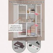ccArmario de almacenamiento de esquina para baño con puerta acrílica armarios de pared para almacenamiento de cocina tablero impermeable sin pintura gabinete de despensa con puertas sobre el inodoronn - 252570cm9898276pulgadas - Ver 5