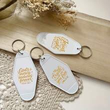 72张金色圣经经文简约基督教语录UV DTF钥匙扣贴纸 - 防水设计，UV DTF转印贴纸，耶稣，圣经，宗教语录，圣经经文节日设计，非常适合装饰汽车旅馆和酒店钥匙扣，易于使用。DIY手工礼品，办公用品 - 彩色 - 查看 3