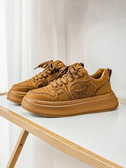 New Fashion Men's Shoes, Shock-Absorbing & Elastic, Versatile, Wear-Resistant, Soft Sole, Anti-Slip, Deodorizing, Suitable For Work, Travel, Casual Wear, Outdoor Lace-Up Shoes, Non-Slip, Lightweight & Comfortable, Suitable For Outdoor Camping & Entertainment