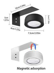 3-Color LED Wall Light, AA Battery Powered, Art Display Lamp, Remote Control, Dimmable, Night Light, Suitable For Bedroom, Gallery Wall Decor - Three Colors - View 5