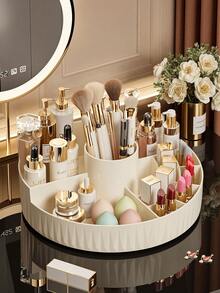 这款白色、黑色、粉色、黄色圆形网格收纳盒，可旋转设计，方便取用物品，适用于书房、梳妆台、洗手池等多种场景，高效收纳化妆品。旋转设计让化妆更加便捷，是情人节、母亲节等节日送给母亲、朋友、家人和女友的理想礼物，也是化妆间装饰、化妆包和旅行必备品。 - 彩色 - 查看 10