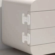 White Multi-Purpose Security Box Accessories - Anti-Opening Locks, Door Locks, Window Locks, Adhesive Drawer Locks, Fridge Door Locks, Closers, Cabinet Locks, Water Dispenser Locks, Safety Buckles, No Drilling Required, Self-Adhesive Anti-Pinch, Double Buckle Design Anti-Opening - White - View 5