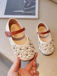 1 par de zapatos de princesa para niñas, zapatos infantiles, primavera/verano 2025 - Beis - Ver 5