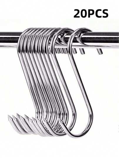 1 st/10 st/20 st krokar för rökt kött, i 304 rostfritt stål, små/medelstora/stora krokar, för rökning, jakt och bearbetning, mångsidig användning (slumpmässig stil)