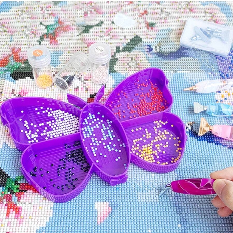 Diamond Painting Tray Storage Box, Diamond Painting Brush Accessories, Diamond Painting Tray Storage Box, Rhinestone Tray Organizer, Suitable For DIY Art Craft Supplies, Nail Dotting Tools Diamond Painting Accessories Storage Container, DIY Handicraft Tools Jewelry Bead Mini Storage Box, Art Supplies And Gifts For Diamond Painting Enthusiasts