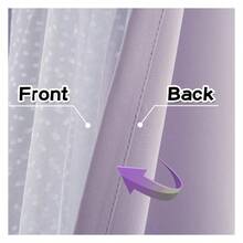 Lilac Curtains For  Bedroom, 54 Inch Blackout Short Curtains,Room Decor, Polka Dot Sheer Double Layer, Grommet Top, 2 Panels - 如圖21 - 查看 8
