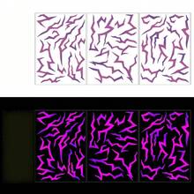 女巫猎人彩色裂纹渐变抽象图案防水临时纹身贴纸，派对装饰脸部和手部贴纸，DIY绘画贴纸