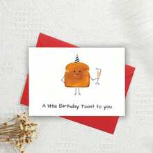 [Popular Choice] 1pc Unique Toast-Shaped Birthday Card With Envelope - Cute & Fun Greeting, Perfect For Celebrating Special Occasions