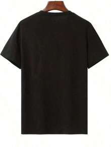 % Cotton Short Sleeve Casual Tee Men's Casual Fun-Shirt,Stranger  Pattern-Shirt,Fathers Day Gifts,Round Neck,Tee,Fathers Dad,Suitable Outdoor Activities Loose Fit, Suitable Daily Gatherings SERS OJHL - 黑色 4 - 查看 4