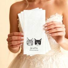 25-100 piezas Servilletas personalizadas con retrato de mascota para boda, servilletas de papel con sensación de lino personalizadas con imagen, impresión nítida, decoración de mesa perfecta para boda, fiesta de cumpleaños, aniversario, despedida de soltera, fiesta de compromiso, servilletas de cóctel ideales para pareja, amante y familia, servilletas de postre personalizadas - rectángulo - Ver 7