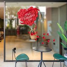Pegatinas de PVC para ventanas de dormitorio con forma de cesta de corazón rojo para el Día de San Valentín - Multicolor - Ver 5