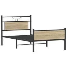 vidaXL Cadre de lit sans matelas chêne sonoma 100x200 cm - Castano - Visualizzare 3