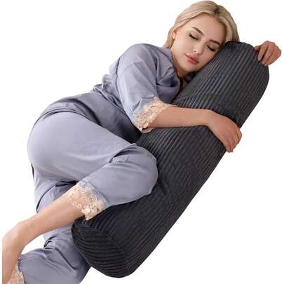 MIDDLE ONE 抱き枕 だきまくら だき枕 枕 円筒型 90x20cm 裁断メモリーフォームとPP綿充填 円柱クッション ロングクッション だきまくら 大きいサイズ 男女兼用 横向き寝 人気プレゼント ボディーピロ 取り外しカバー付き (ダークグレー, 90x20cm)