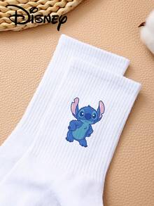 Disney 1/5/10 Pairs Unisex Cartoon Crew Socks, Stitch Animated Movie Graphic Design, Cute Cartoon Pattern, Suitable For Daily Wear, Providing All-Day Comfort And Good Elasticity - Multicolor - View 6
