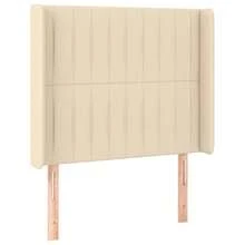 vidaXL Kopfteil mit Flügeln, Creme, 93 x 16 x 118/128 cm, Stoff - Beige - Übersicht 3