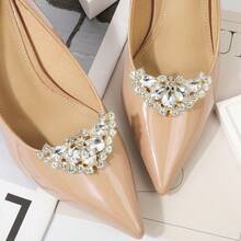 2个浪漫水晶鞋夹，可拆卸鞋饰，婚礼高跟鞋装饰 - 彩色 - 查看 1