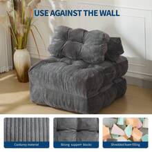 GOCAPTAIN Folding Sofa Bed,Convertible Sleeper Chair With Pillow,Single Boneless Fold Out Chair,Foldable Couch Bed,Comfy Floor Sofa Lounge With Back Support For Guest Living Room Bedroom Apartment - 深灰色 - 查看 4