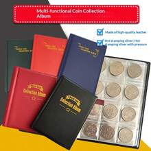 1 pieza Álbum de colección de monedas - Puede contener 108 monedas, páginas de protección transparentes, encuadernación de tapa dura portátil - Adecuado para viajes, hogar o exhibición de colecciones, estructura resistente - Caja de almacenamiento compacta de monedas, adecuada para principiantes y expertos, se puede usar para colección de monedas y organización del hogar. - Multicolor - Ver 6