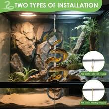 Reptile Climbing Ring, Ball Python Climbing Chain Toy, Glass Container Cage Decor Accessories Suitable For Corn Snake, Hognose Snake, Bearded Dragon, Lizard, Chameleon, Parrot - Multicolor - View 3