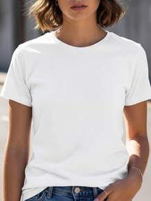 Women's Stylish Butterfly And Vibrant Flower T-Shirt/Blouse, 100% Cotton - On - trắng - Xem 2