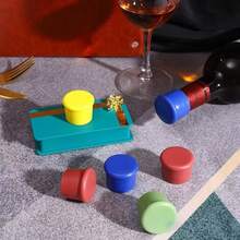 1/3/6pcs Reusable Silicone Wine Stoppers, Bottle Stoppers For Wine, Beer, Champagne Bottles To Keep Drinks Fresh - Multicolor - View 9